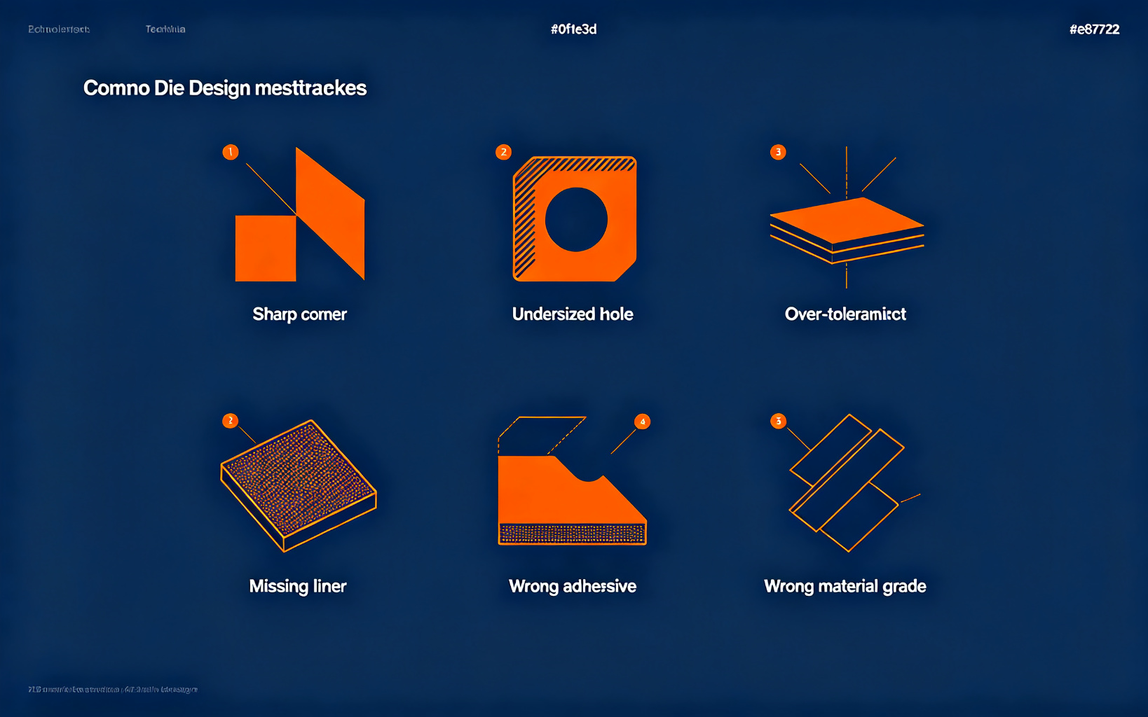 Common die-cut design mistakes icons